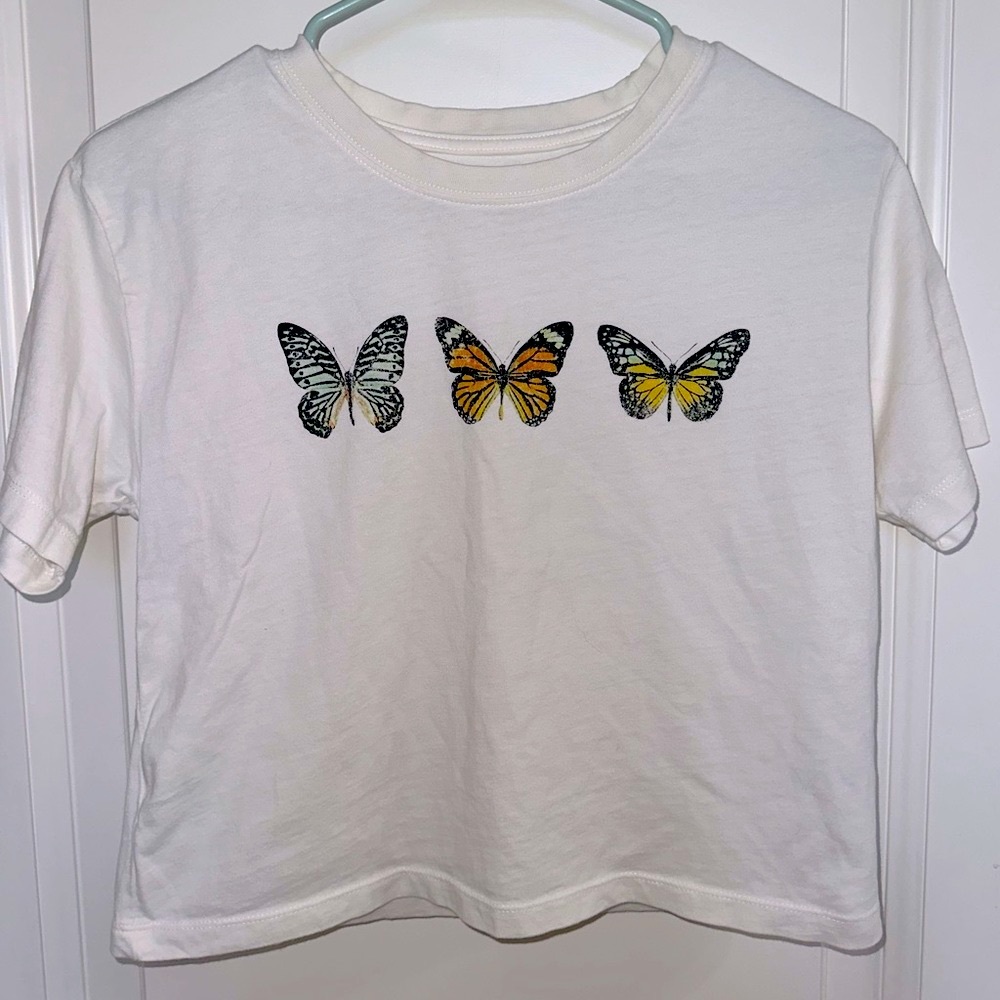Garage baby tee with butterflies, XS